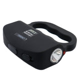 A black 80M JOLT Protector Rechargeable Stun Gun with knuckle guard ring and flashlight
