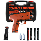 Orange Byrna CL Pepper Non-Lethal Self-Defense Projectile Gun Bundle containing CL Compact Launcher, Magazines, 8-Gram CO2 Cylinders, Tube of Projectiles and carrying case