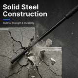Solid steel police force baton smashing concrete block