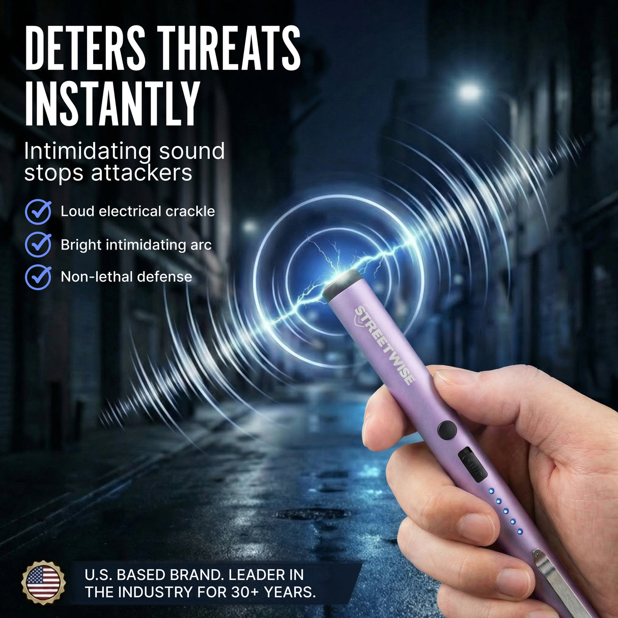 Streetwise Pain Pen 6" Rechargeable Stun Gun 25M