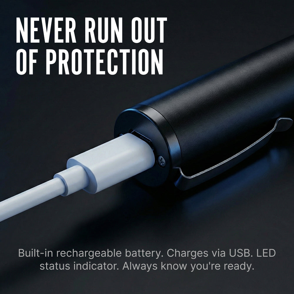 Streetwise Pain Pen connected to a charging cable. 