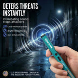 Hand holding a 6" Streetwise Pain Pen with text: Deters Threats Instantly