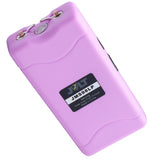A close up view of pink 98M JOLT Mini Rechargeable LED Triple Stun Gun 