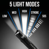 Police Force Tactical Rechargeable Stun Gun Flashlight 9.2M