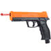 Orange and black Prepared 2 Protect HDP 50 Gen 2 Self-Defense Pepper Ball Gun shooting a projectile