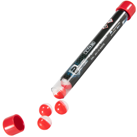 Open canister with Prepared 2 Protect Self-Defense Pepper Ball Rounds