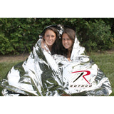 2 person wrapped in one Rothco Polarshield Polyester Thermal Survival Blanket