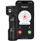 Plegium® Smart LED Alarm Red UV Dye Marking Keychain Defense Spray w/ Safety App - Self Defense Alarms