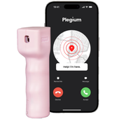 Plegium® Smart Mini Red UV Dye Marking Keychain Pepper Spray w/ Safety App - Keychain Pepper Spray in Hard Shell