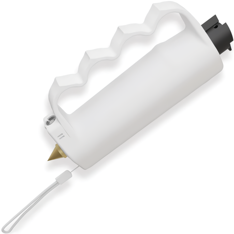 White Safely Sidekick LED Panic Alarm Pepper Spray Glass Breaker with Knux Grip