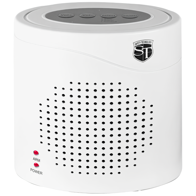 White Safety Tech virtual k9 barking intruder detection motion alarm device