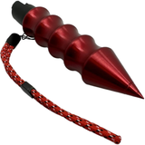 Close up view of Self-Defense Hammer Pepper Spray Kubotan w/ Wrist Strap highlighting its sharp trip