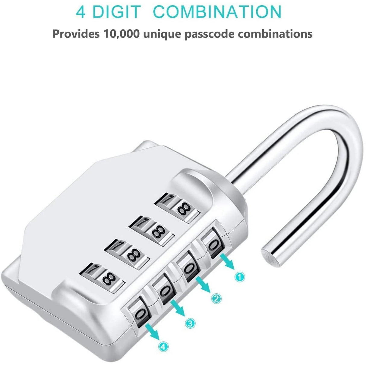 GorillaLock Padlocks' 4-Digit Combination offers 10,000 possible combinations