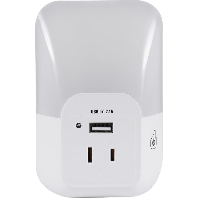 White Night Light USB Plug Adapter Hidden Spy Camera from SpyWfi