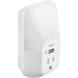 Side view of White Night Light USB Plug Adapter Hidden Spy Camera from SpyWfi