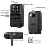 Parts of SpyWfi Rechargeable Night Vision Police Body Camera 1080p HD WiFi