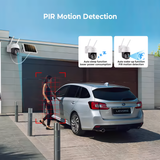 PIR motion detection feature graphic of SpyWfi Solar PTZ Auto Tracking Night Vision Security Camera 2K UHD WiFi with auto sleep and wake up function