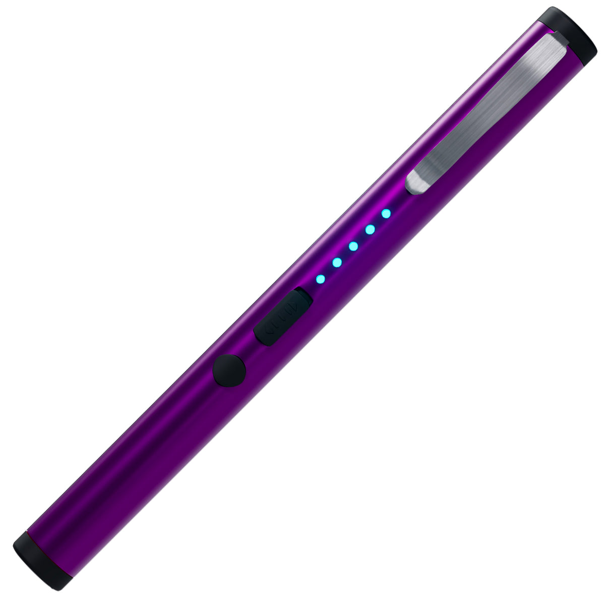 Front view of 6" purple streetwise pain pen disguised stun gun