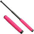 Streetwise 16" Expandable Solid Steel Baton with Pink Handle both in extended and collapsed form