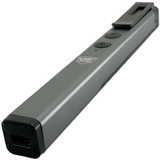 a bottom view of the Streetwise™ Hot Rod Rechargeable Dual Light Stun Gun, showcasing its USB charging port, light and stun buttons with a pocket clip.