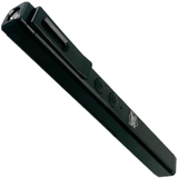 A close up view of a black rechargeable dual light stun gun from Streetwise
