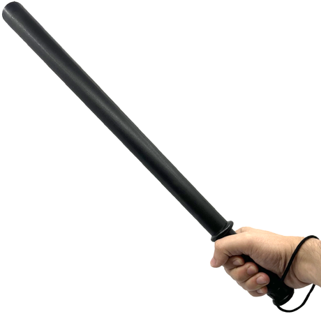 a hand holding a Streetwise™ Safety Stick Straight Fixed Hard Plastic Police Baton 21"
