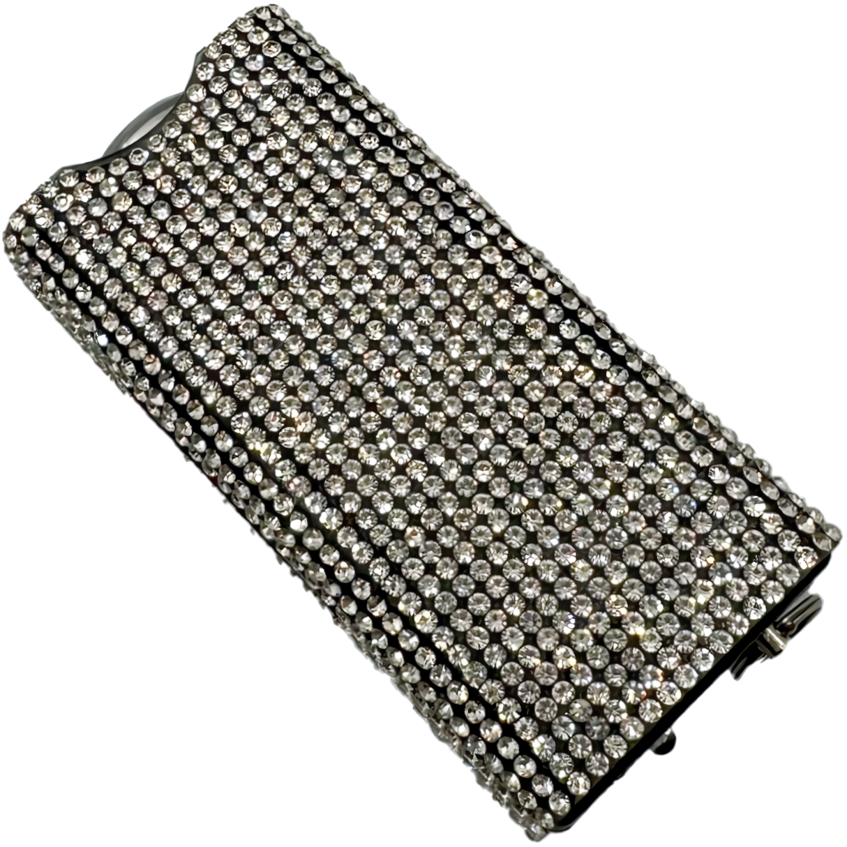 Streetwise Silver Rhinestun Mini Keychain Rechargeable LED Stun Gun 
