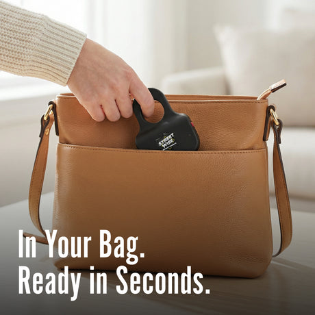 Black Streetwise Sting Ring Rechargeable Stun Gun 18M  being placed in a brown bag