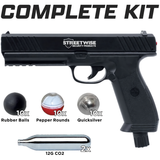 a complete bundle of the streetwise the heat pepper ball launcher gun and its ammunitions.