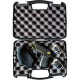TASER Pulse 2 Shooting Stun Gun with a soft carrying sleeve, and two spare cartridges in an open hard case 