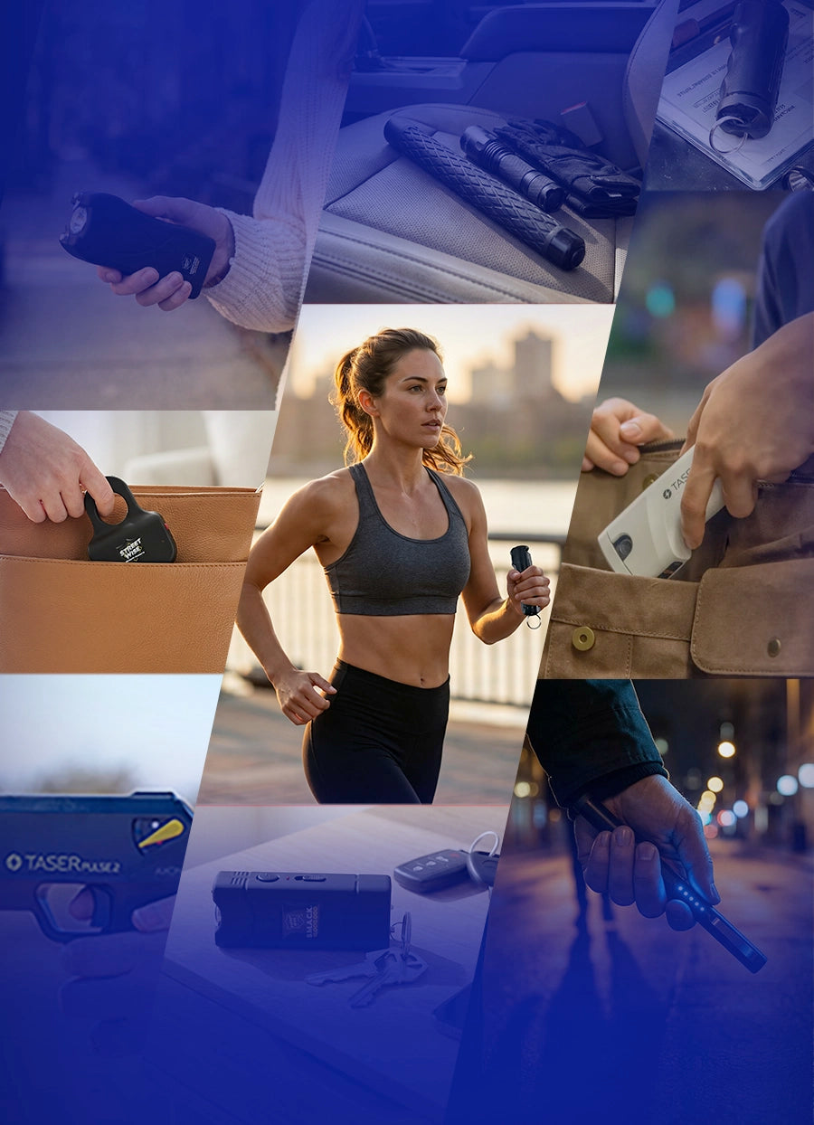 The Home Security Superstore Banner With Self Defense Products Showcased