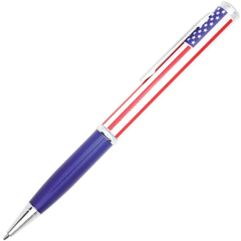 an america flag design WeaponTek Concealed Stainless Steel Serrated Pen Knife 2.13"