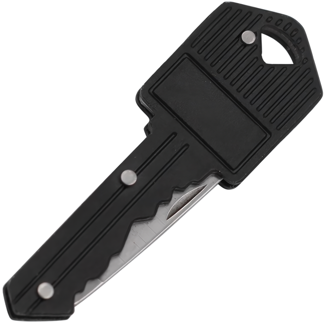 a black WeaponTek Fake House Key Concealed EDC Folding Pocket Knife