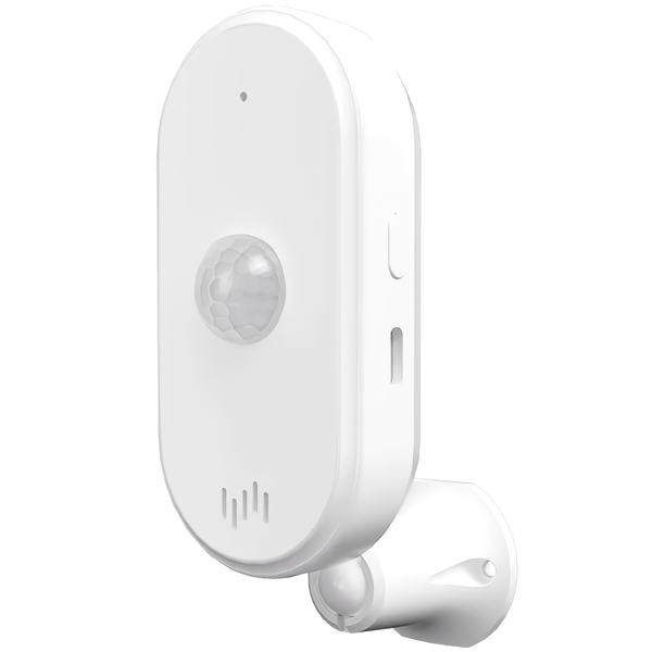 A white Crow Alert Smart WiFi 110° PIR Motion Detector Intruder Alarm 80dB