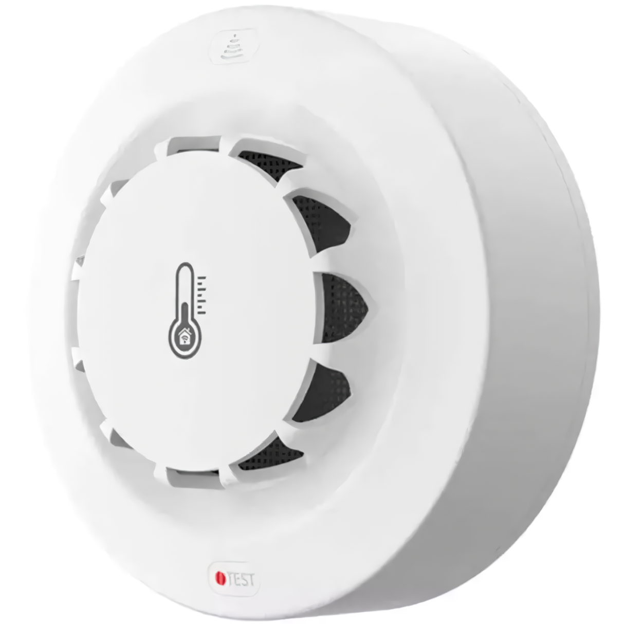 A white Crow Alert Smart WiFi Smoke & Temperature Detector Alarm 80dB