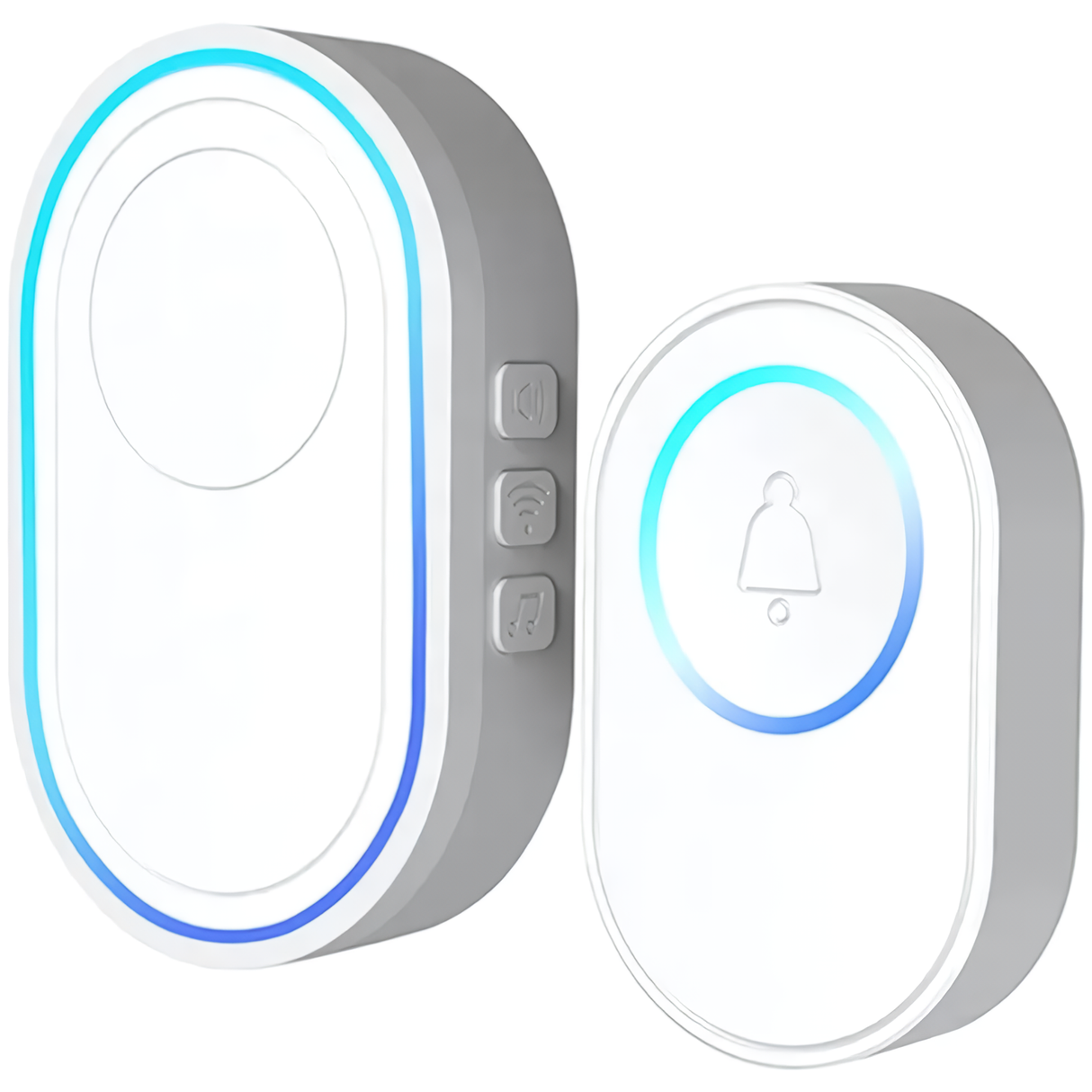 set of white Crow Alert Smart WiFi Waterproof Doorbell Visitor Chime Alarm 85dB