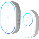 set of white Crow Alert Smart WiFi Waterproof Doorbell Visitor Chime Alarm 85dB