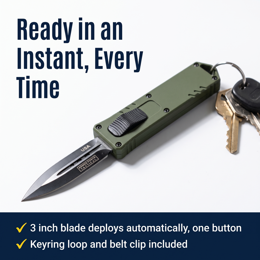 armed-force-tactical-mini-automatic-otf-dagger-pocket-knife-3-green Ready in an Instant, Every Time