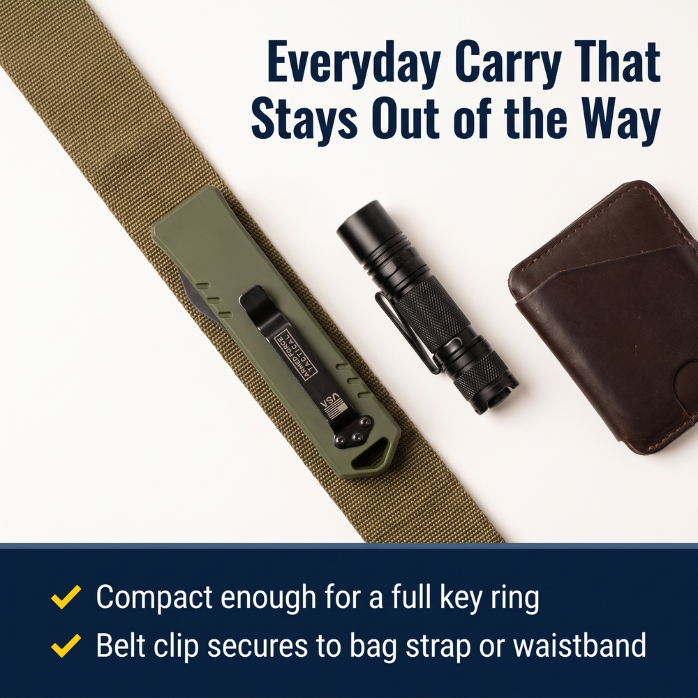 armed-force-tactical-mini-automatic-otf-dagger-pocket-knife-3-green Everyday Carry That Stays Out of the Way
