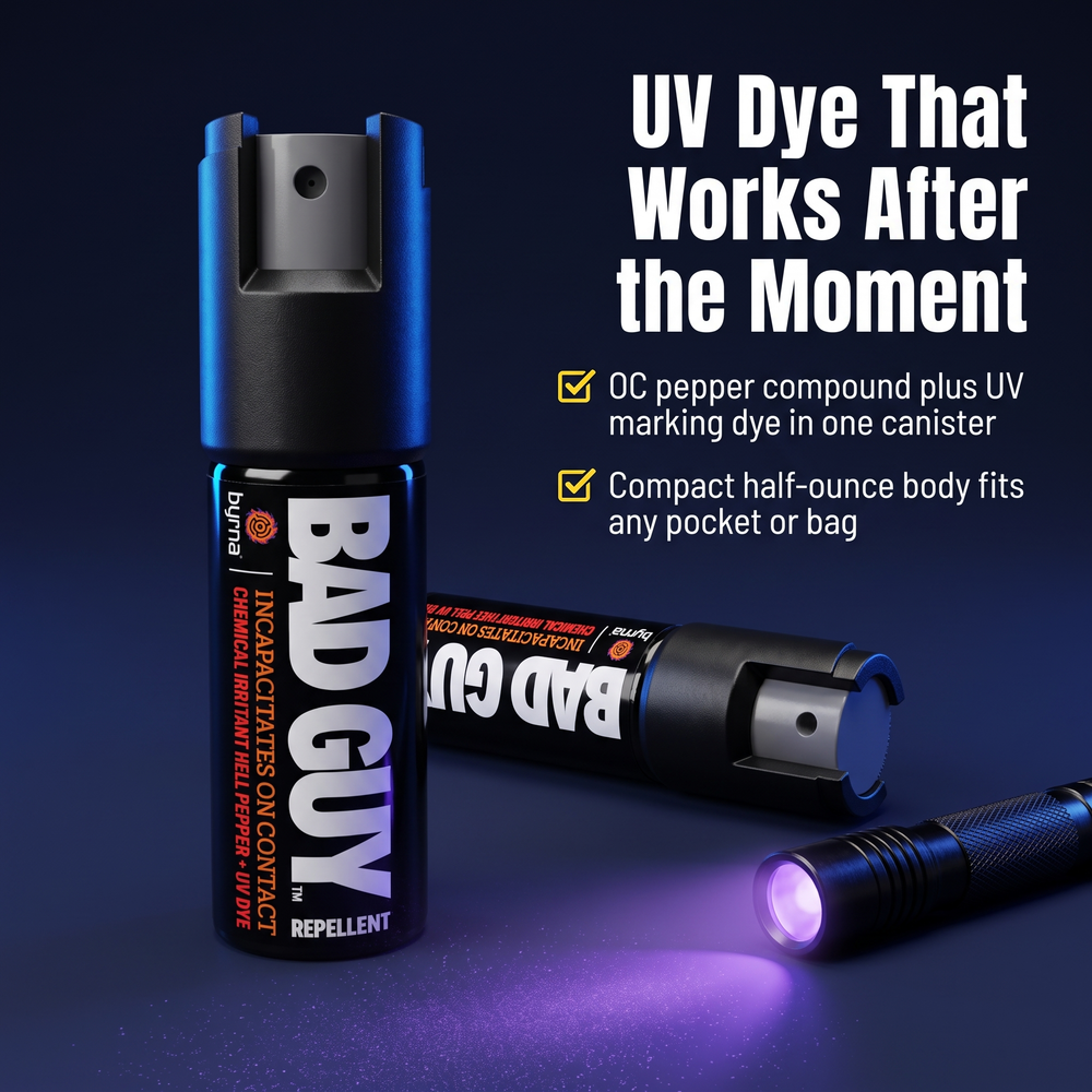 byrna®-bgr-hell-pepper-spray-w-uv-marking-dye-1-2-oz-2-pack UV Dye That Works After the Moment
