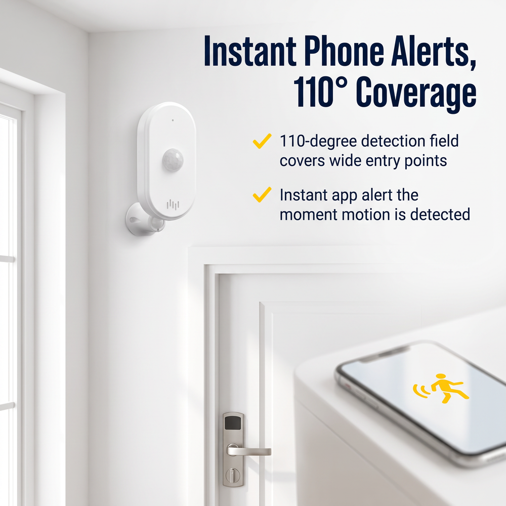 crow-alert™-smart-wifi-110-pir-motion-detector-intruder-alarm-80db Instant Phone Alerts, 110° Coverage