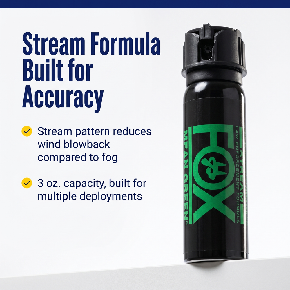 fox-labs-mean-green-3m-shu-pepper-spray-3-oz-stream Stream Formula Built for Accuracy