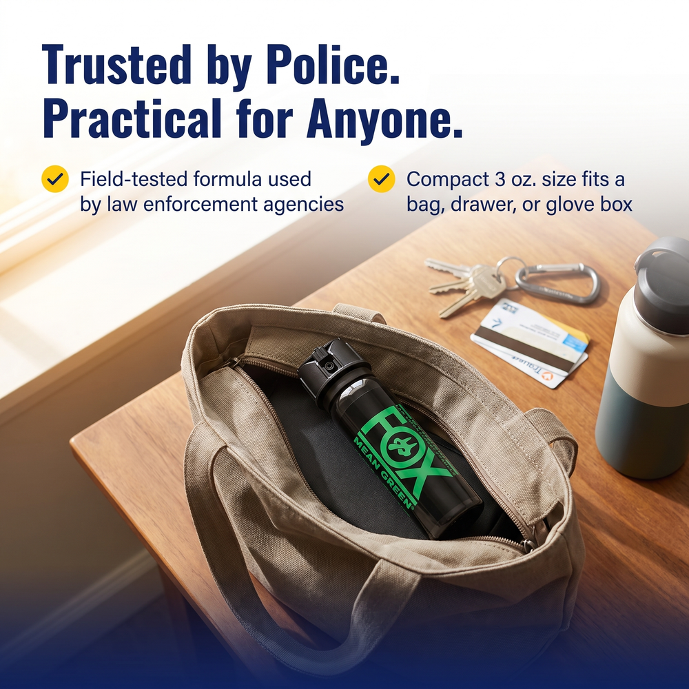 fox-labs-mean-green-3m-shu-pepper-spray-3-oz-stream Trusted by Police. Practical for Anyone.