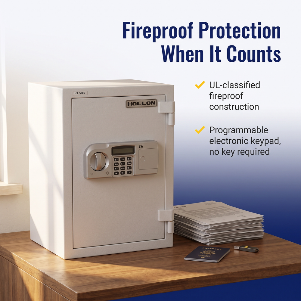 hollon-500e-fireproof-electronic-keypad-lock-home-safe Fireproof Protection When It Counts