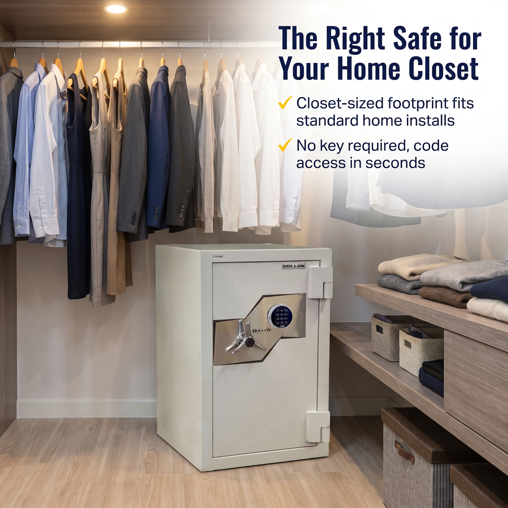 hollon-845e-fire-burglary-rated-keypad-lock-safe The Right Safe for Your Home Closet
