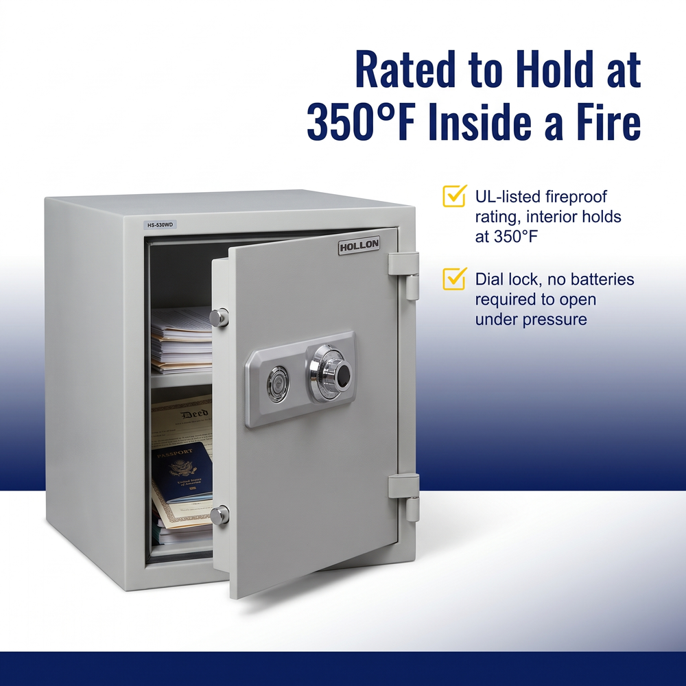 hollon-hs-530d-fireproof-dial-lock-home-safe Rated to Hold at 350°F Inside a Fire