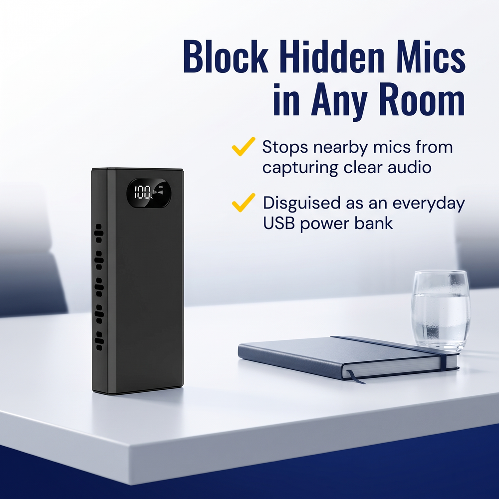 kjb-security©-power-bank-charger-small-room-anti-recorder Block Hidden Mics in Any Room