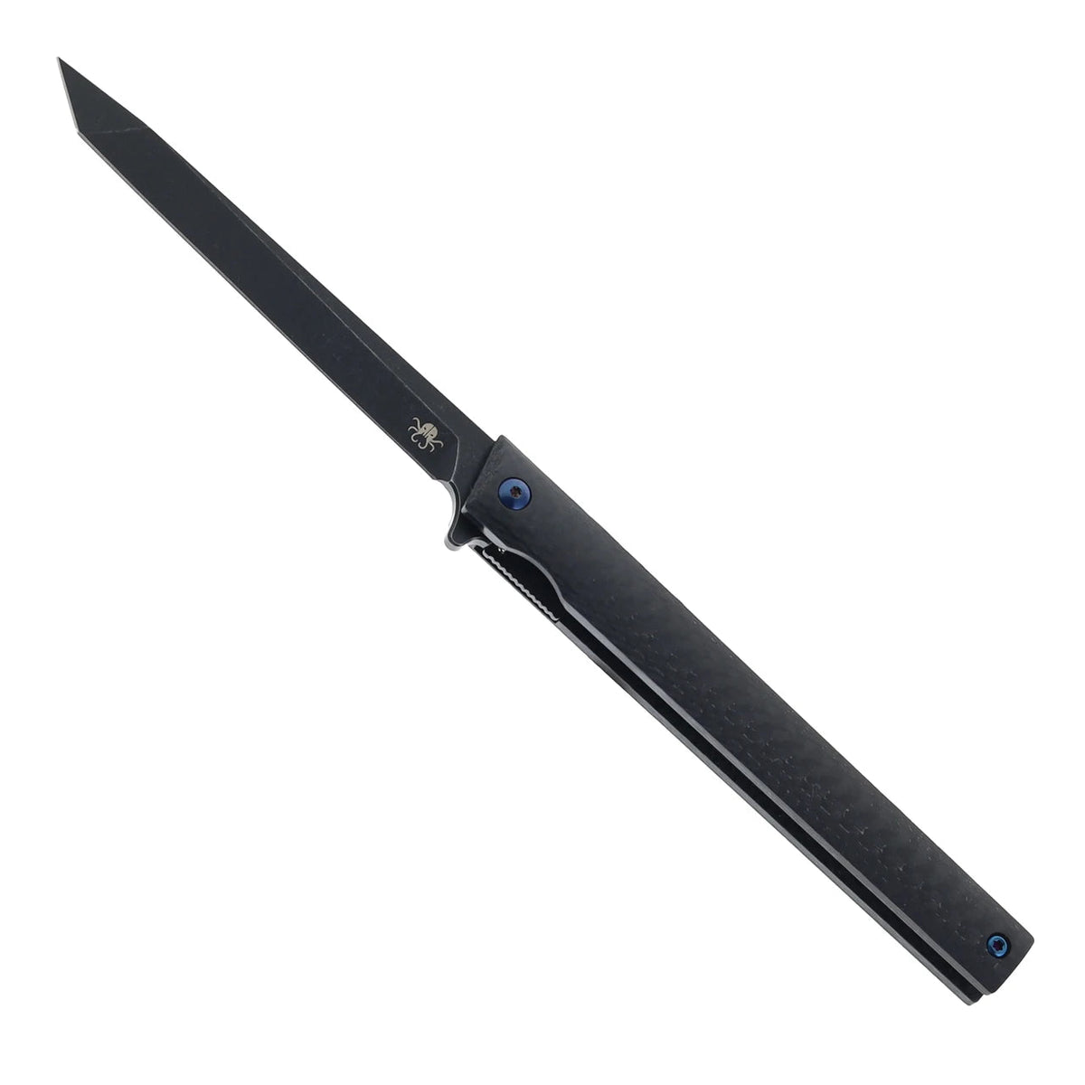 A long, slender metallic rod or shaft shown diagonally on a plain white background.