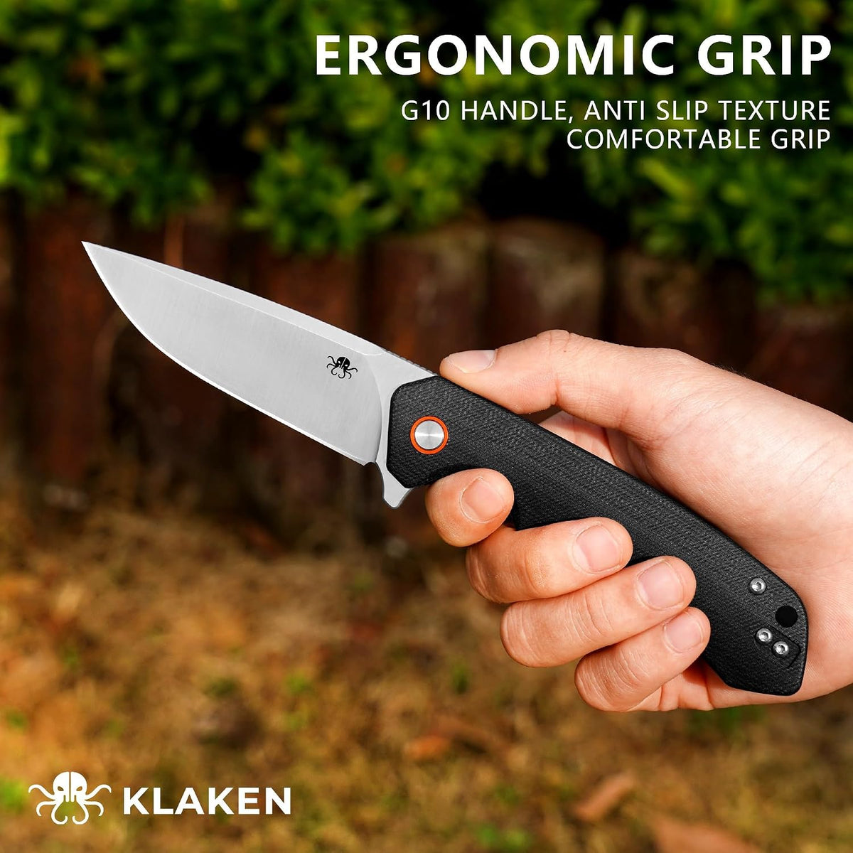 Klaken J146 Ridge D2 Steel Ball-Bearing Knife with G10 Handle