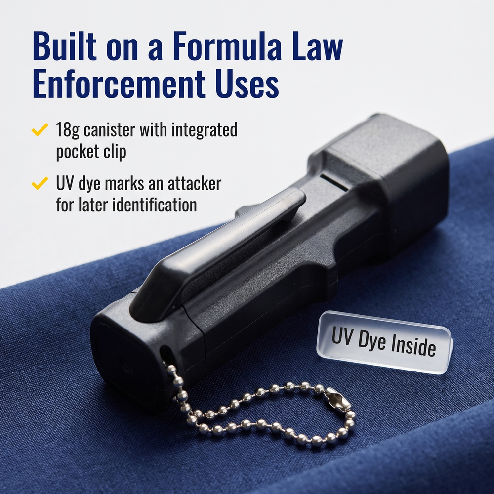 mace-triple-action-police-pepper-spray-18g Built on a Formula Law Enforcement Uses